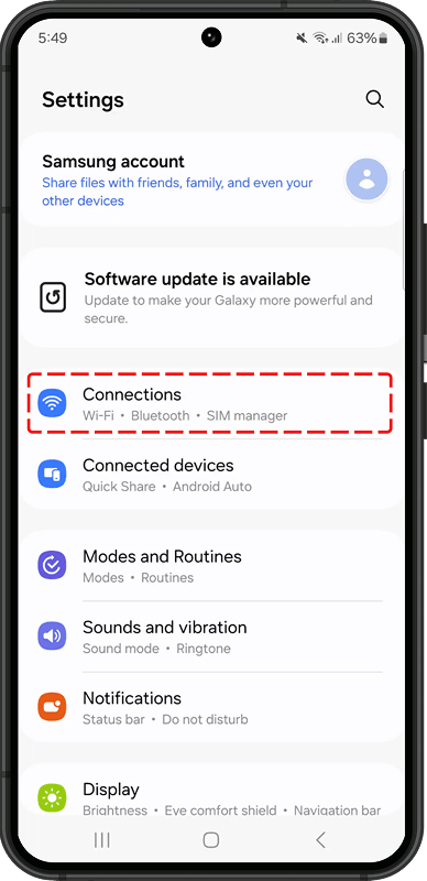 1. Open settings menu